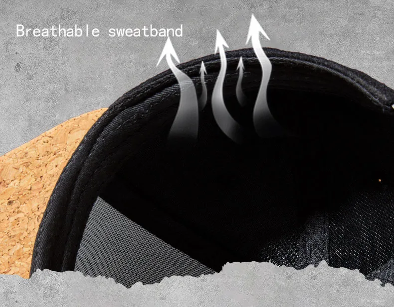 HS47 Custom Embroidery Snapback Hat Wool Blend Structure 6 Panel Baseball Wood brim Cork Bill Hats Cap