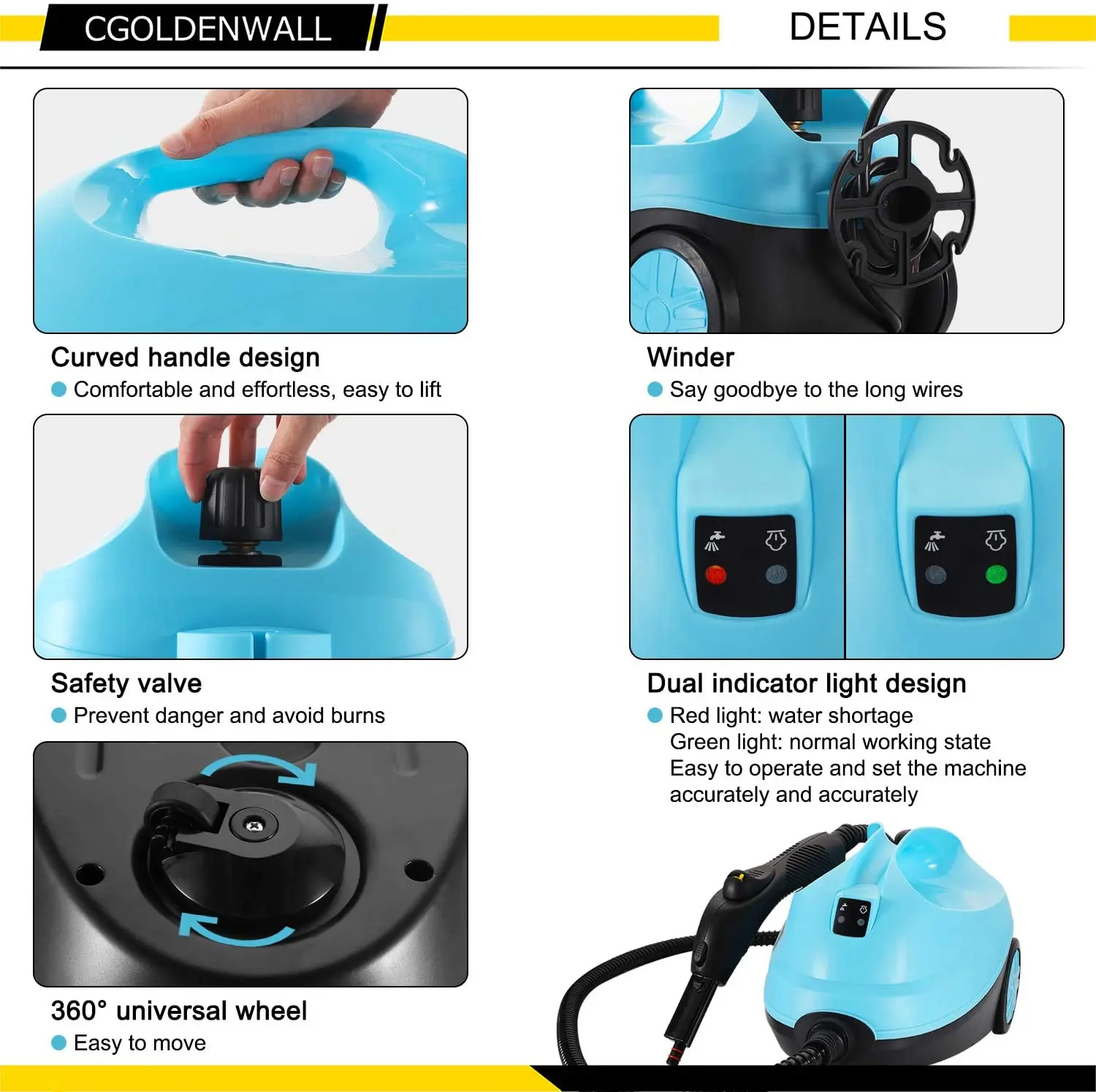 Big Capacity High Pressure Vapor Steam Cleaner Mop