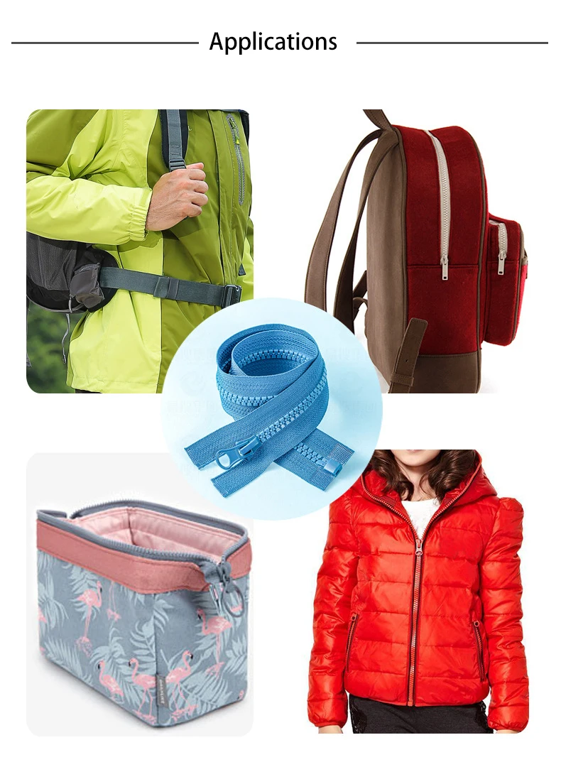 Custom Resin Zippers Plastic Bag for Home Textile Shoes Garment Auto-lock Rainbow Color 7-15 Days Large End Customized Color