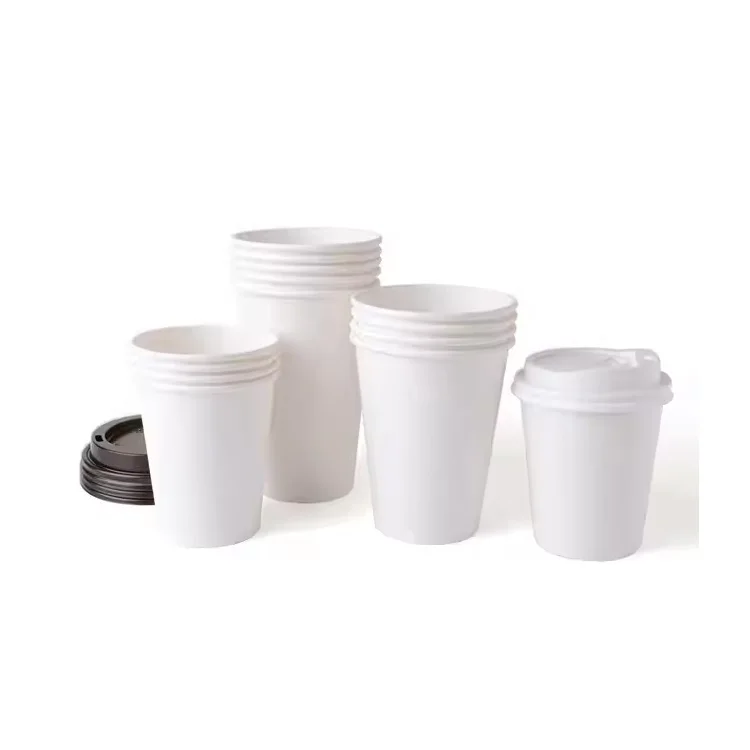 Оптовая продажа 4 унции 6 5 унций 7 8 10oz12oz 14oz16oz 20 одноразовые белые чашки для горячих напитков бумажные стаканчики кофе и чая