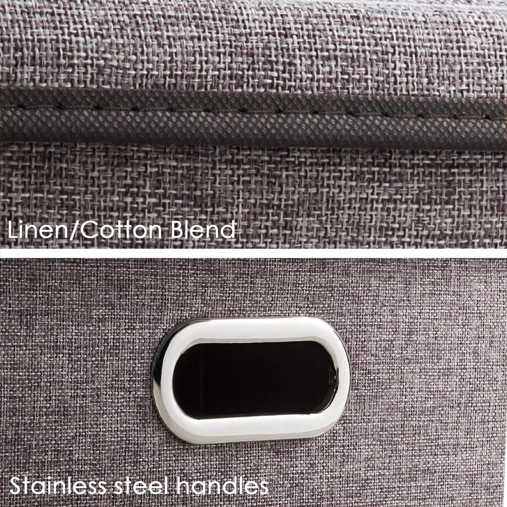 Collapsible Storage Bin With Lid Fabric Foldable Box Organizer Container Basket Cube Cover for Home Bedroom