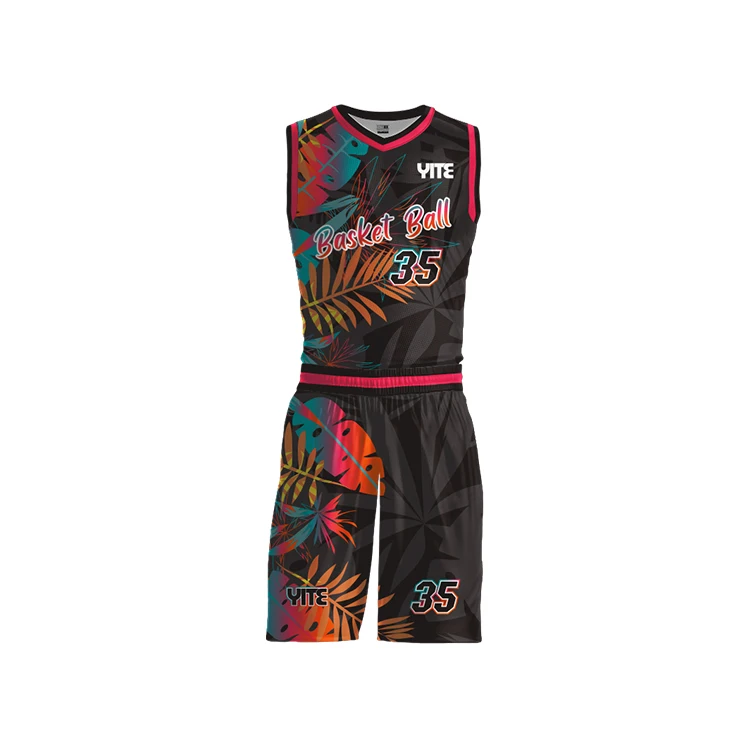 Wholesale Custom Kid Basketball Jerseys Sublimation Printed Reversible Mesh basketball jersey kit