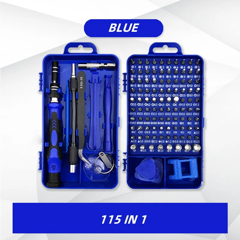 115 in 1 Precision Screwdriver Set Repair Tool Kit with Screwdriver Bits Screwdriver Heads for Clock Mobile Phone Repair Tool