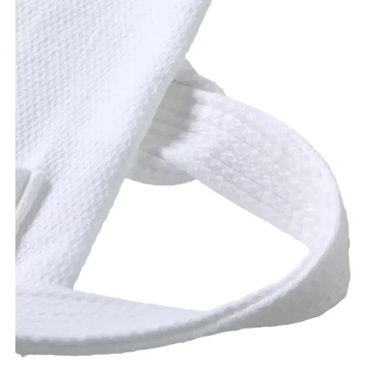 Luxury Lounge Wear SAP Robes White Kimono Collar Waffle Cloth Spa Robes Unisex Hotel Bathrobe Set