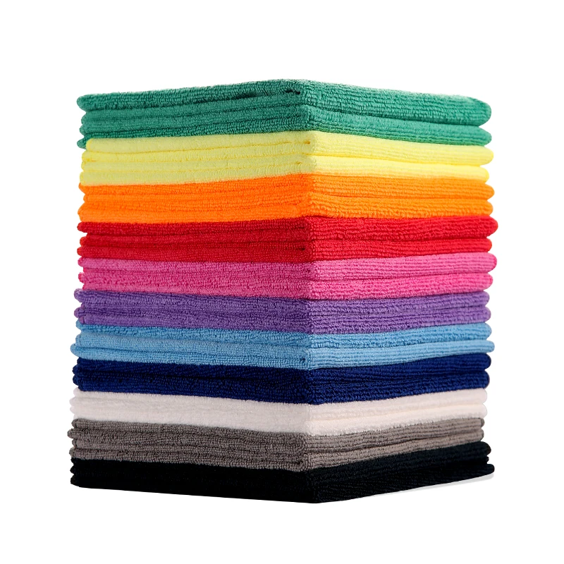 Wholesale Custom Absorbent Microfiber Cleaning Cloth Car Cleaning Cloth Rag Microfiber Kitchen drying Dish Towel