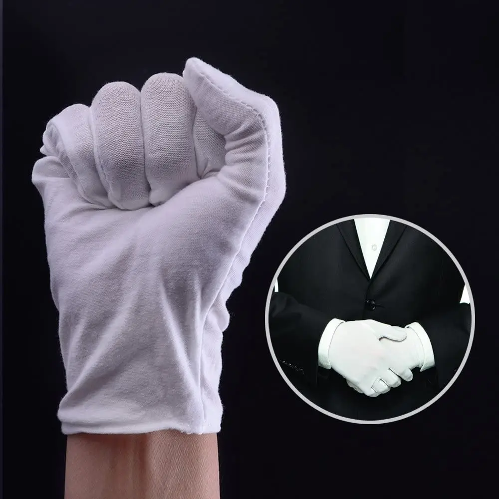 Microfiber Jewelry Cleaning Polishing Gloves Custom Silk Screen Printed White Anti-slip Customizable Jasmine 200pcs