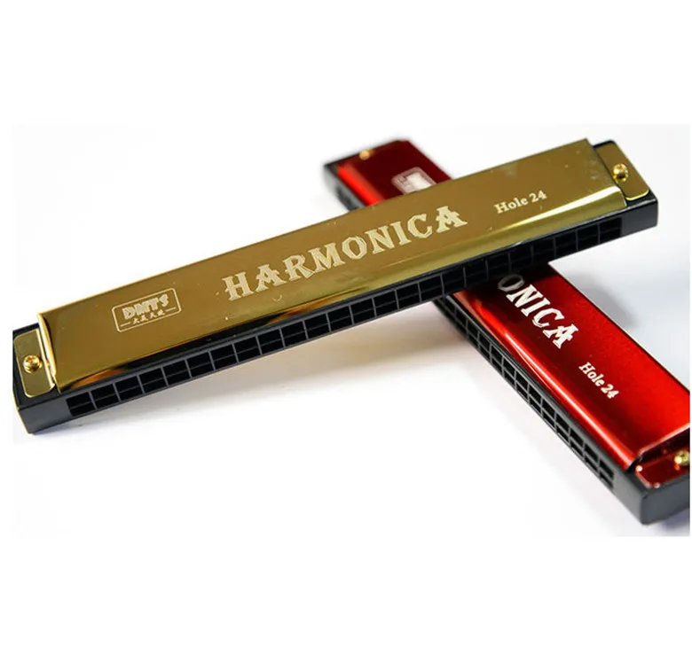 2021 hot selling Cheap price 24 Hole metal Stainless Steel musical instrument toy Harmonica for sale with high quality