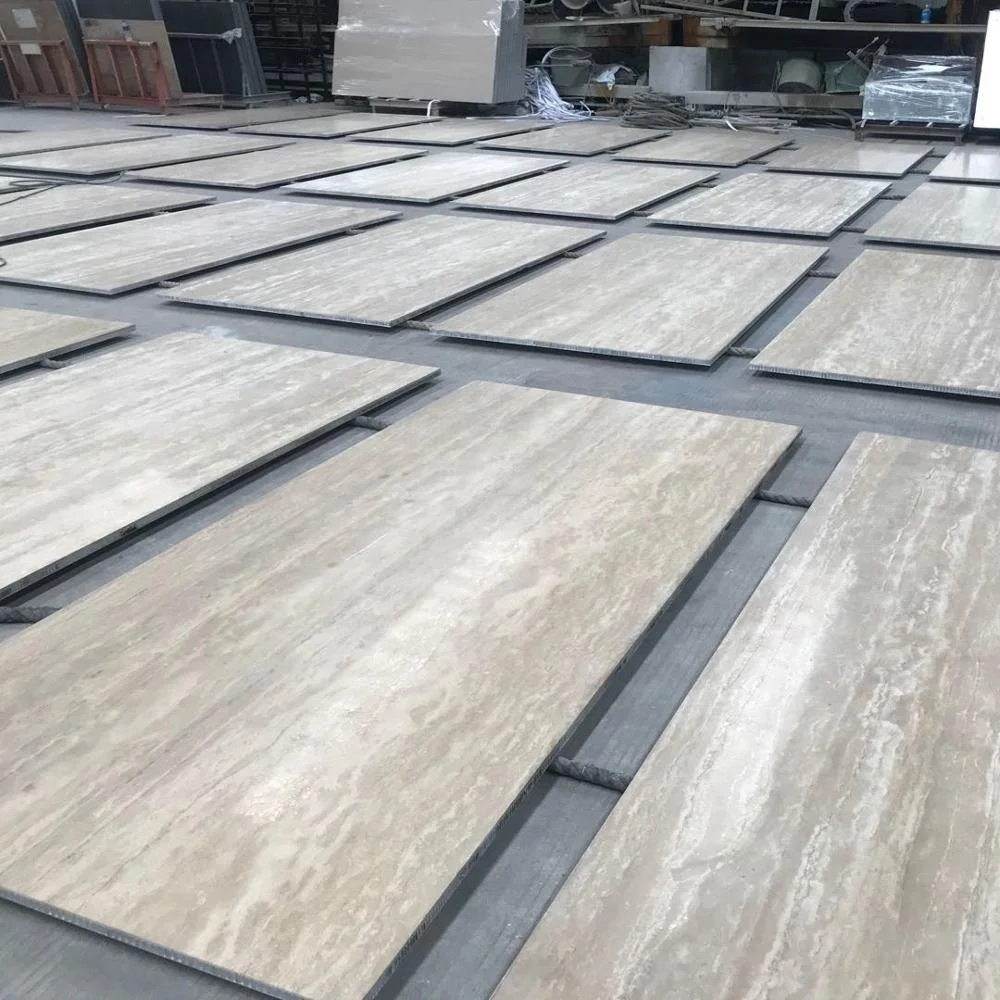 Aluminum Honeycomb Stone Beige Export Travertine Composite Panels For Walling