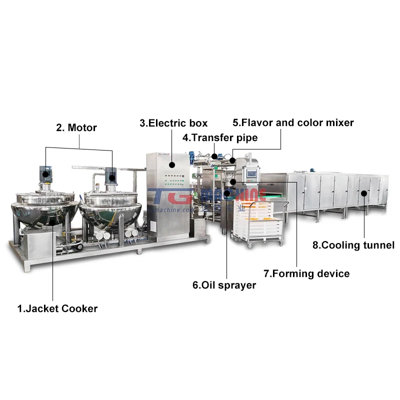 Automatic professional bear jelly candy making equipment commercial gummy candy making machine