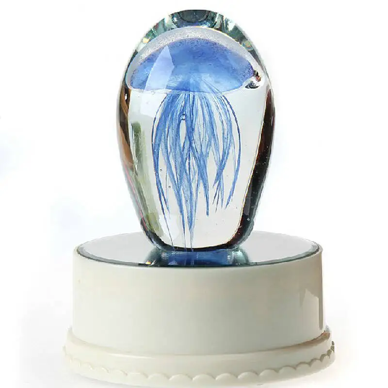 Murano Glass Blown Jellyfish Paperweight for Home Decoration or Gift Giving