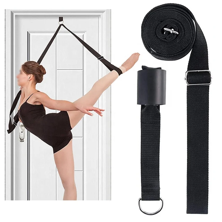 Custom Logo 3 Meters a Word Horse Door Flexibility Trainer Yoga Belt Stretch Tension Rope Adjustable Ballet Stretch Band