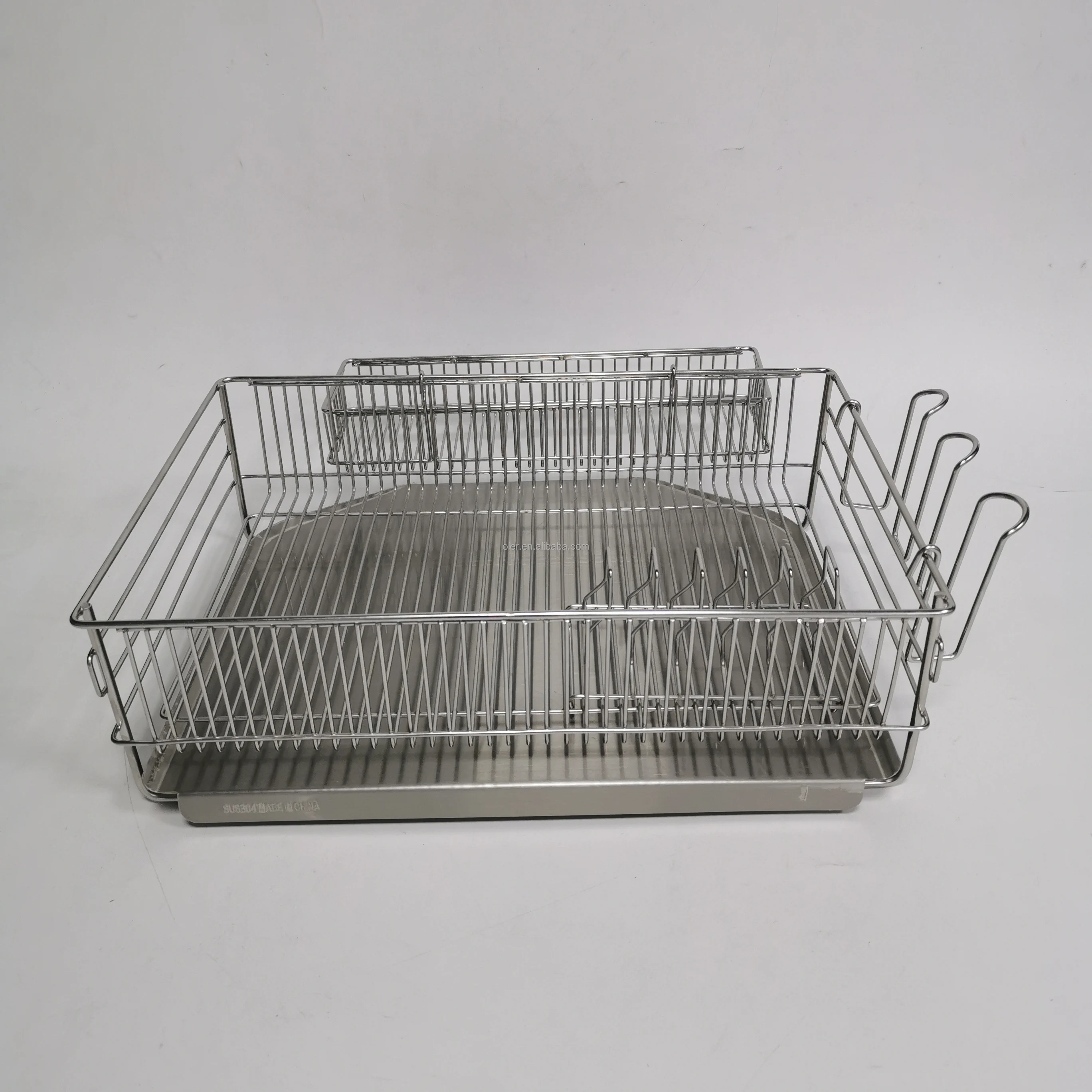 Stainless Steel Dish Drying Rack 304 201 Kitchen Countertop Dish Drainer Rack Commercial Tableware Dish Dryer