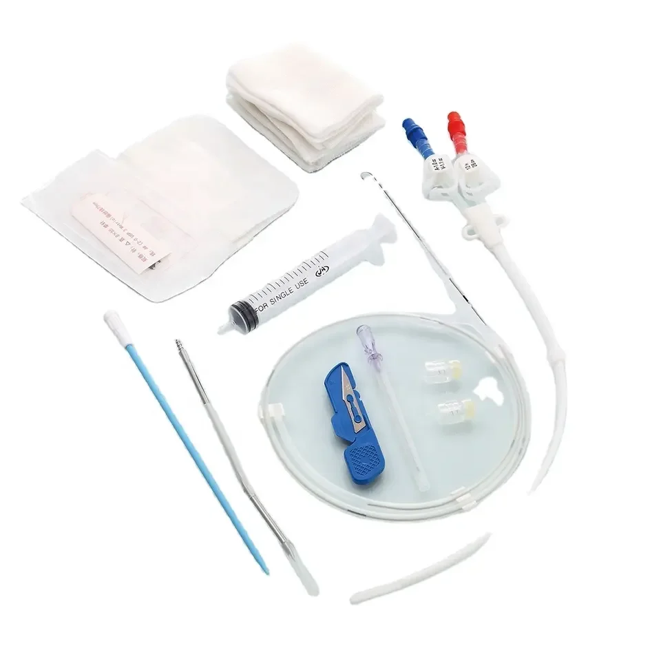 Medical disposable clinic consumable hemodialysis catheter set kit blood dialyzer Single Double Triple Lumen