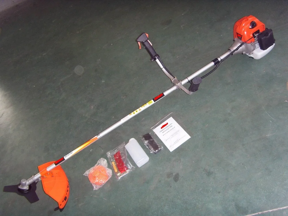 professional home use grass cutter with 2 stroke 52 cc engine to cut grass in garden