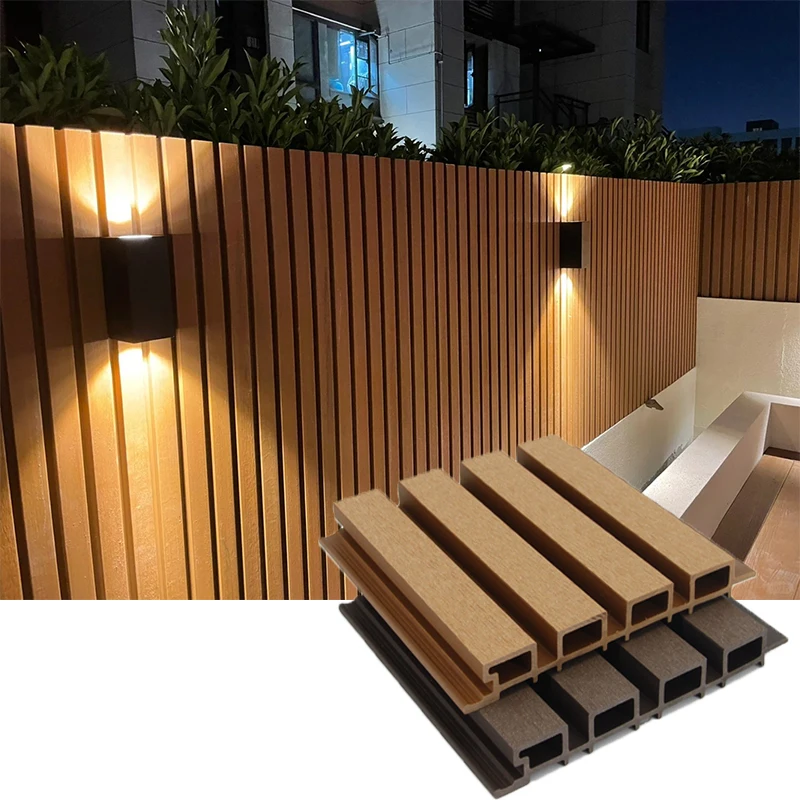 High quality waterproof Outdoor plastic composite fluted wpc exterior wall cladding