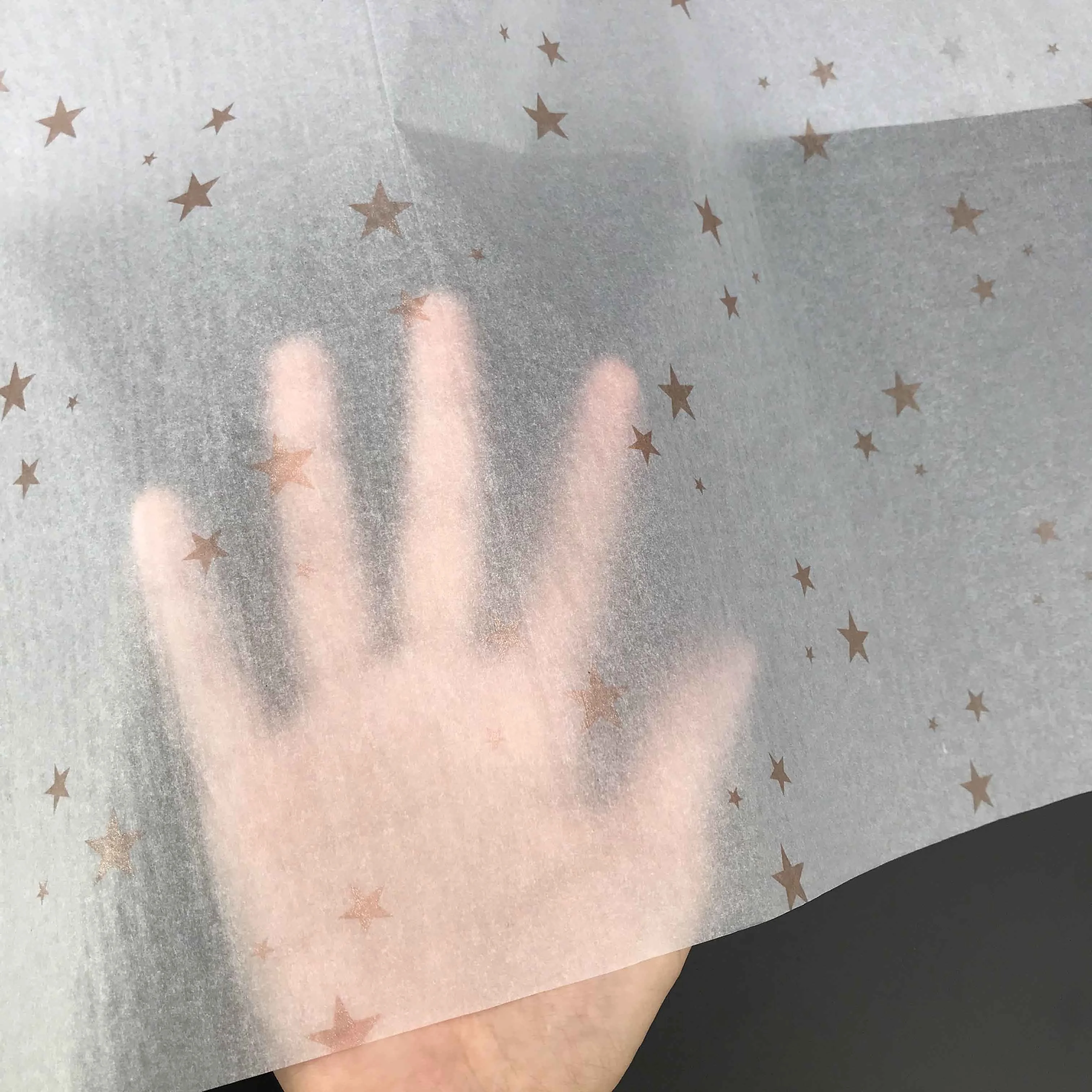 17 Gsm Customised Rose Golden Star Disposable Gift Wrapping Tissue Paper