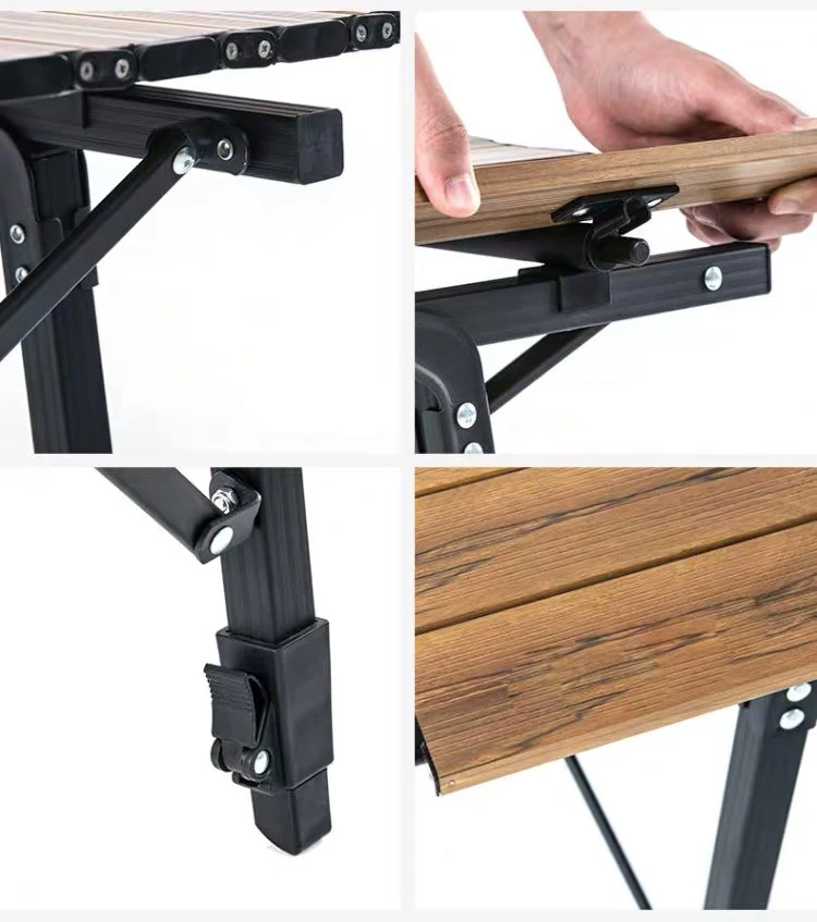  YILU Hot sales Adjustable Outdoor Aluminum Folding Table Portable Suitcase Camping Trip Picnic