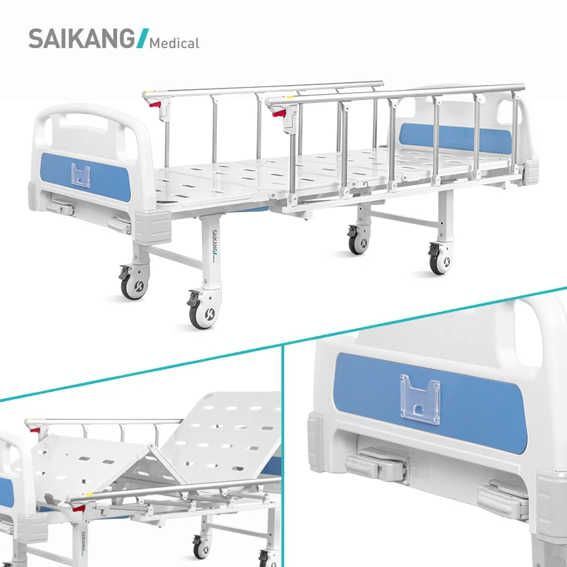A2k SAIKANG 2 Function Folding Patient Medical Bed Second Metal 2 Crank Used Manual ICU Hospital Beds Price