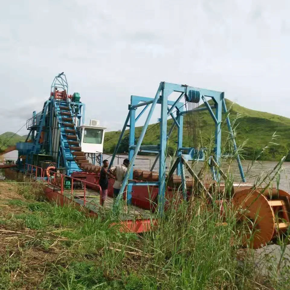 HIKOS chain bucket dredger floating gold dredge for sale