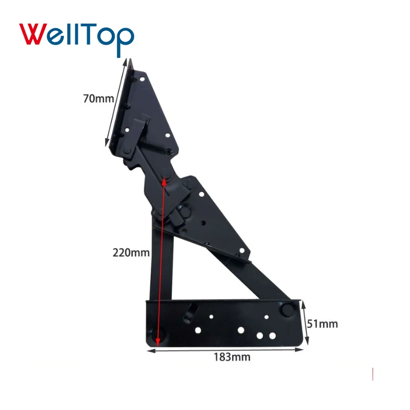 06.121 WELLTOP Adjust The Backrest Folding Sofa Bed Mechanism Black Click Clack Sofa Bed Mechanism Bed Lifting Mechanism
