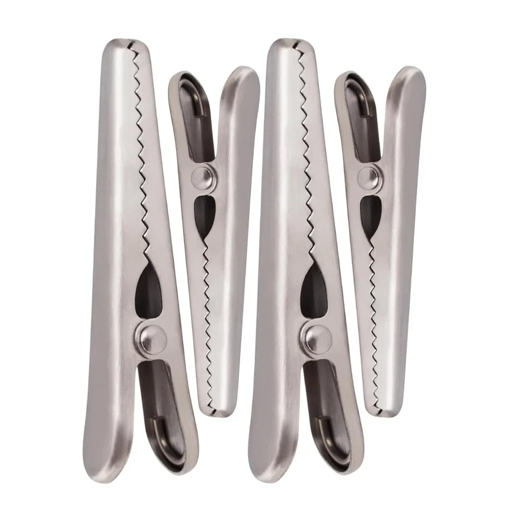4 pack Stainless Steel Food Bag Sealing Clips, Alligator clip, Food Clips,Bag Clips