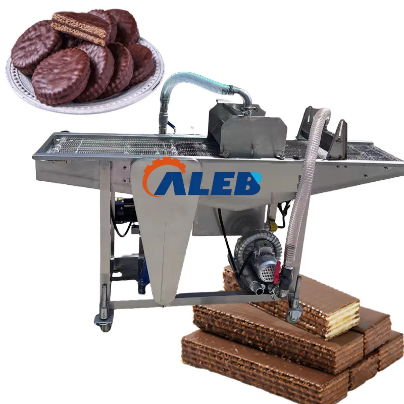 Professional chocolate enrobing equipment peanut sugar bread donut coating machine