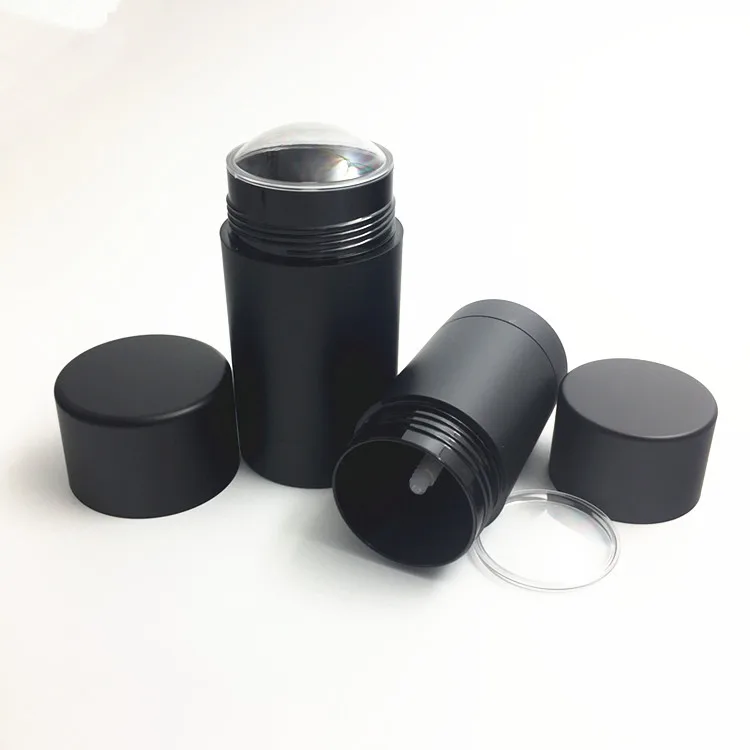 6g/15g/30g/50g/75g rubber finish matte black round twist up cosmetic empty  deodorant stick container