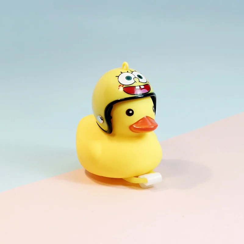 Hot sale bike accessories bicycle bell handle bar small yellow duck rubber horn with helmet bike child horn for bike scooter