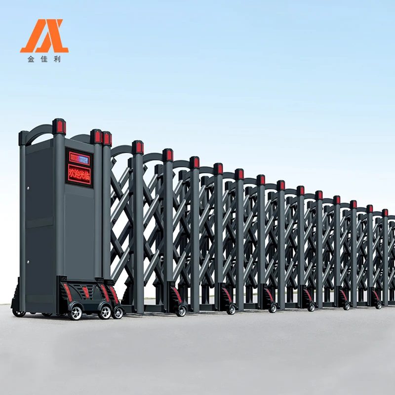 Automatic Double Door Folding Driveway Gate Wrought Aluminum Retractable Gate