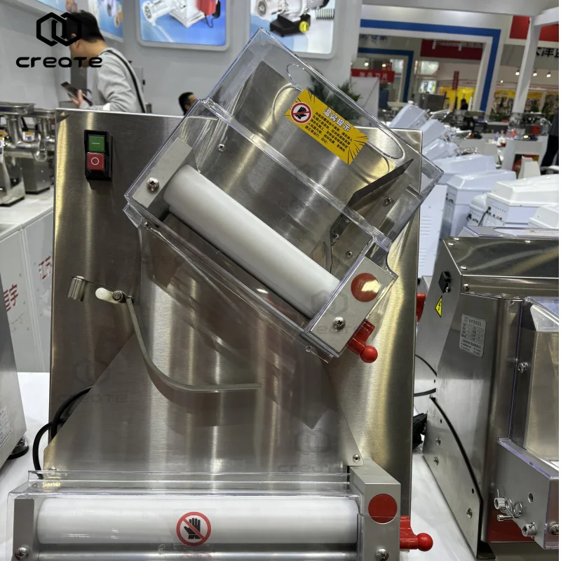 Automatic Pizza Dough Sheeter Bread dough rolling pasta flattening Tabletop 220V sheet maker 0.7-5.4mm for bakery use