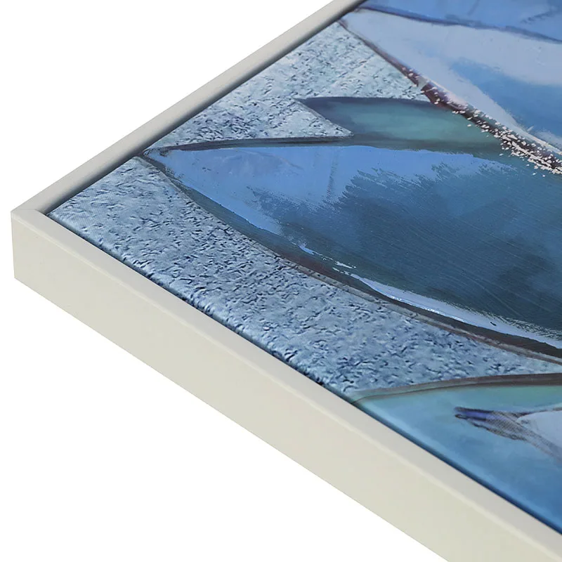 Living Room Decor Canvas Hand Painted Wall Art Floral Art Prints Blue Wall Painting