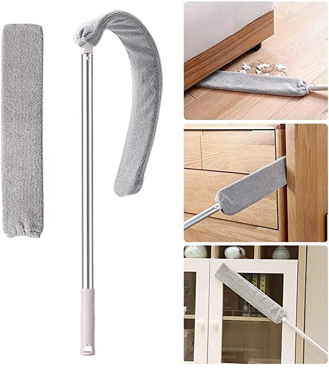 
Customized Logo Pp stainless steel Microfiber Cleaning Long Dust Microfiber Duster Brush 