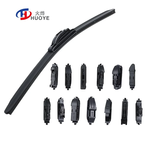 Universal Silicone Auto Parts 22/19 Inches Flat Window Windshield Wiper Blade for Various Vehicles