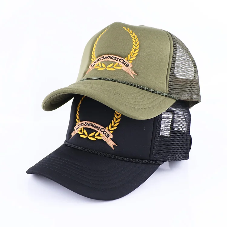 custom color mesh trucker hats cap blank 5 panel mesh men foam rope snapback foam trucker hat cap