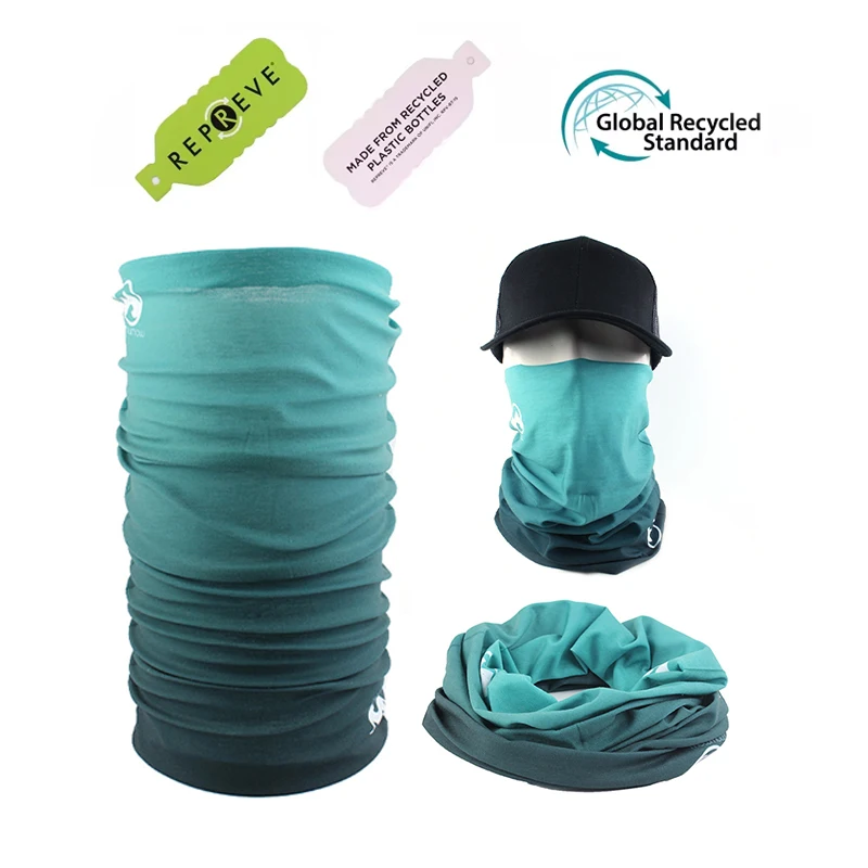 RPET Polyester Fabric Wholesale Custom Logo Neck Gaiters Seamless Bandanas Fishing Gaiter Custom Tube Bandanas Scarf Buffss