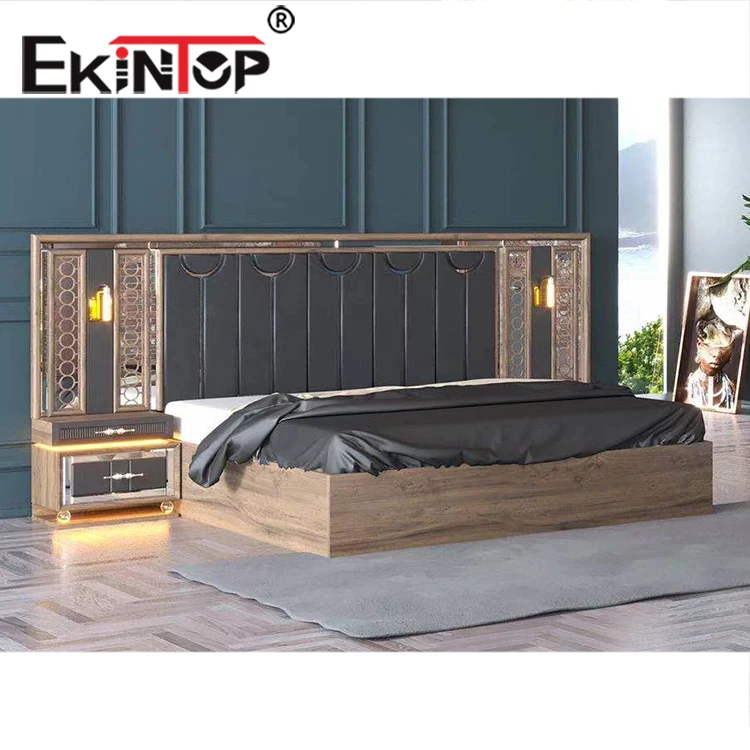 Ekintop Горячая Распродажа Новый дизайн king size кожаная кровать с
