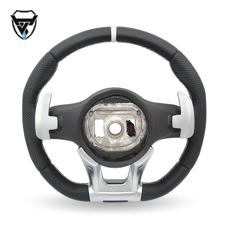 Black leather semi perforated modified steering wheel for Mercedes Benz C GLC E S CLS AMG zc-809-p8-y