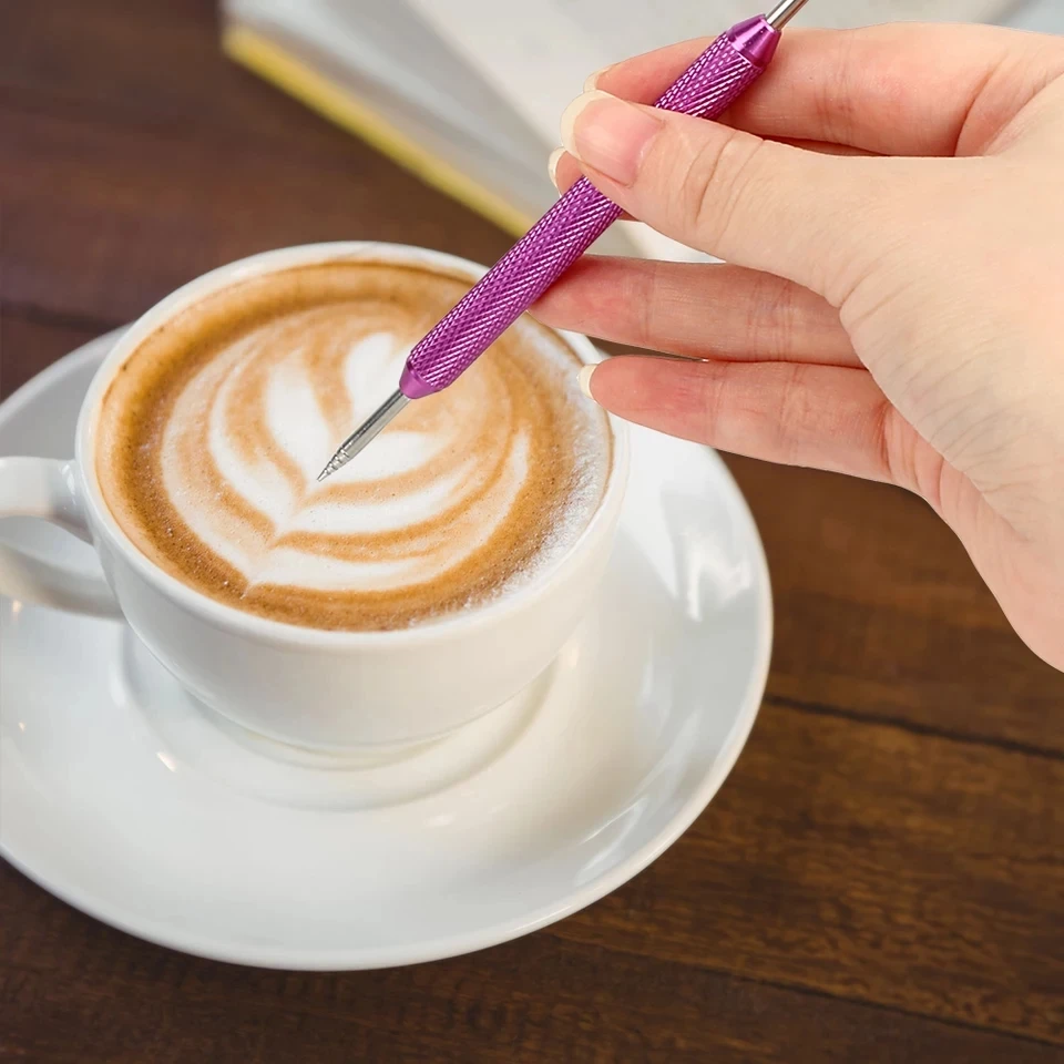 
Stainless Steel Coffee Pull Flower Needle Coffee Foam Art Needle latte Pen Needles Fancy Coffee Stick Barista Decorating Tools 