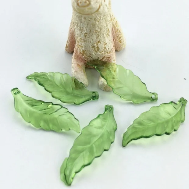 Wholesale DIY Accessories Acrylic Plastic Transparent Acrylic Leaf Beads