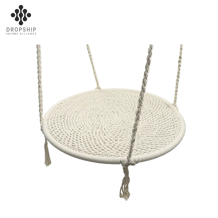 Dropship SA-233 Cotton outdoor children tree web round rope cotton net garden patio swing chair