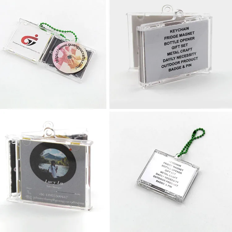 Wholesale Cute Music Cover Diy Cd Cassette Keyring Key Chain Acrylic Blank Dvd Album Nfc Custom Box Case Mini Plastic Keychain