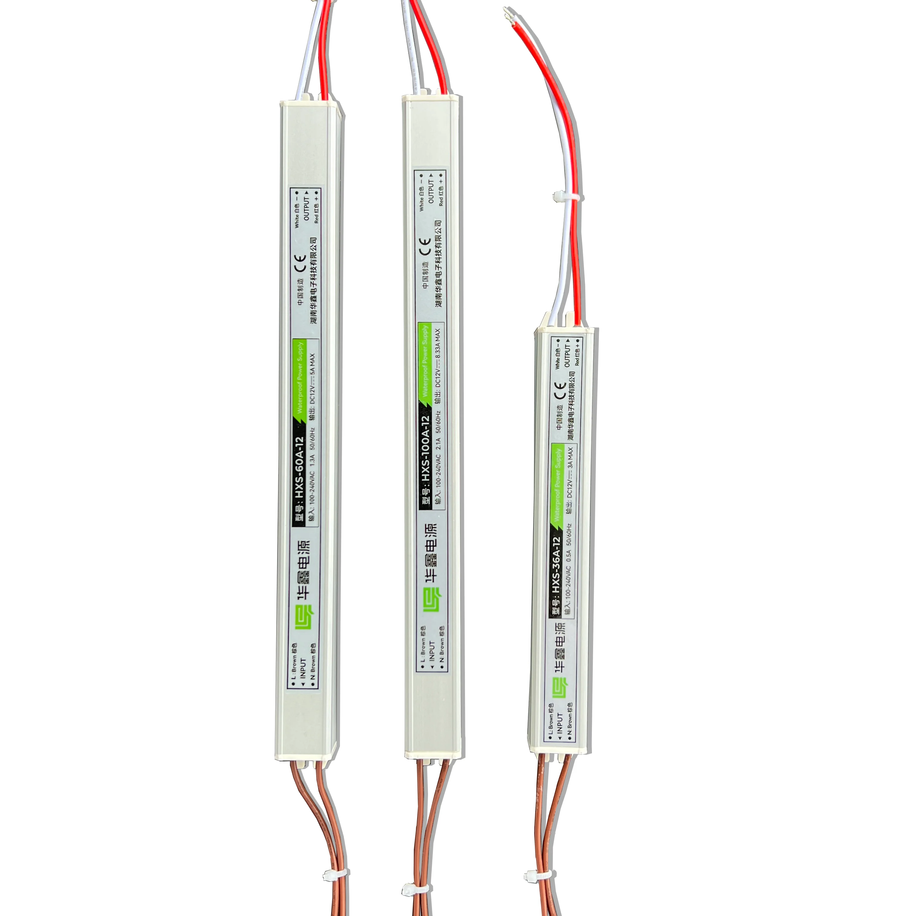 HXS-100A-12 IP67 Ultra slim LED Power Supply outdoor 100W 8.3A 12V ac to dc transformer for strip light waterproof driver