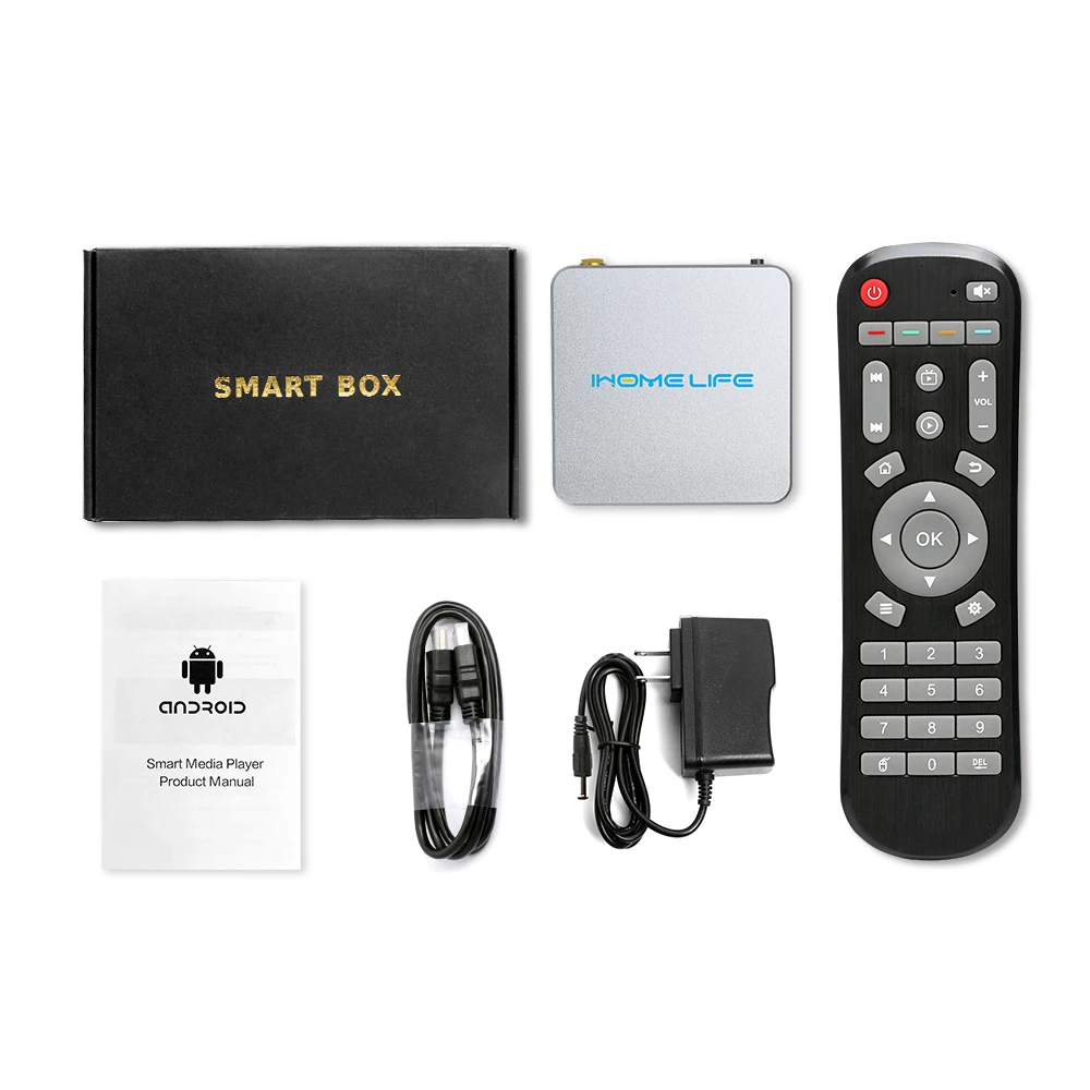 IHOMELIFE HLQ pro tv box amlogic S905L CPU 4+64GB smart tv box android 9.0 support wifi 2.4G with customize UI interface
