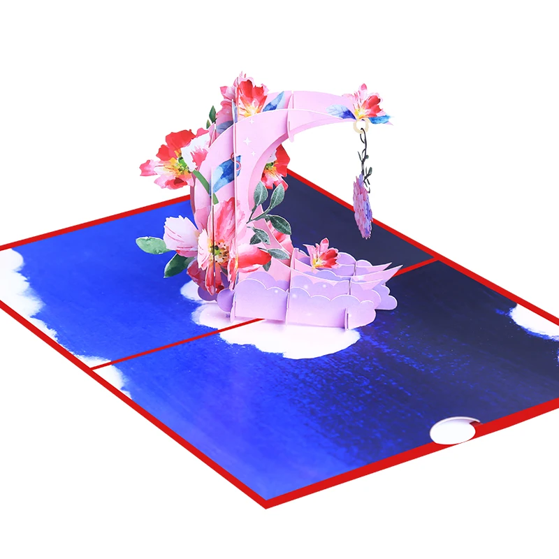 Луна сердце всплывающая открытка с благодарностью 3d открытки любовью поздравительные ручной работы оптовая продажа подарок на День Святого Валентина