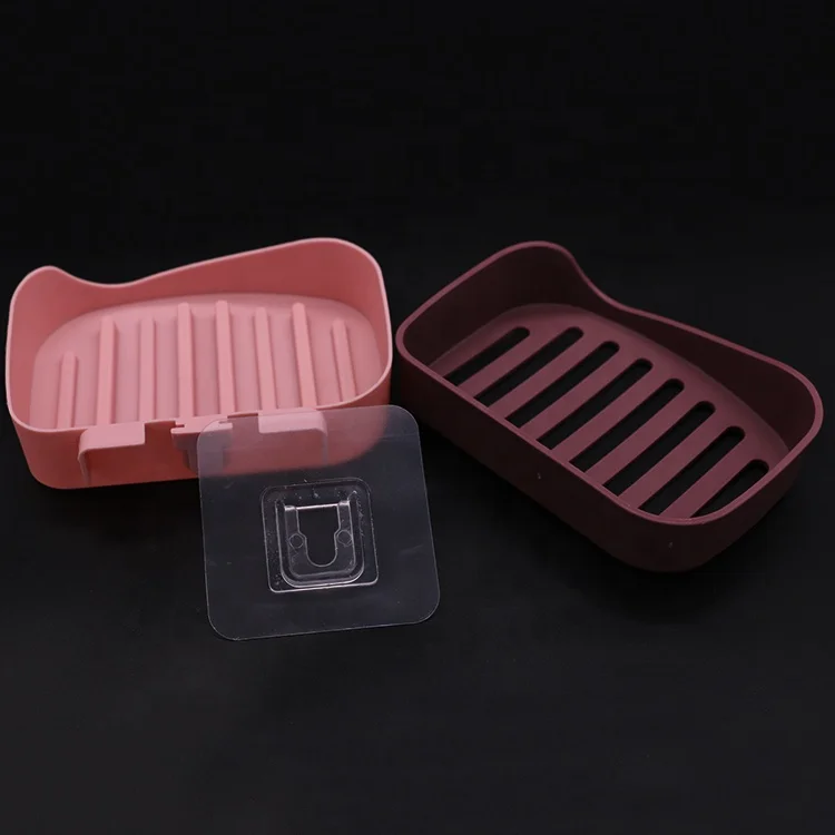 Bathroom wall-mounted plastic automatic drainage soap tray, factory wholesale plastic soap box