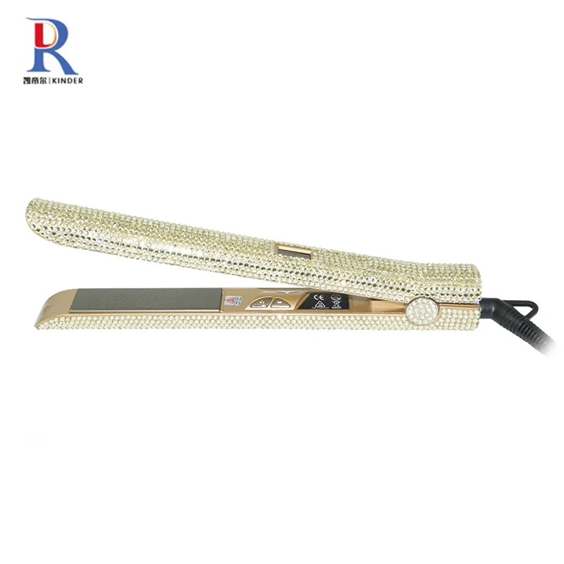 2019 most updated design hair straightener bling bling professional crystal hair straighteners 240v flat iron