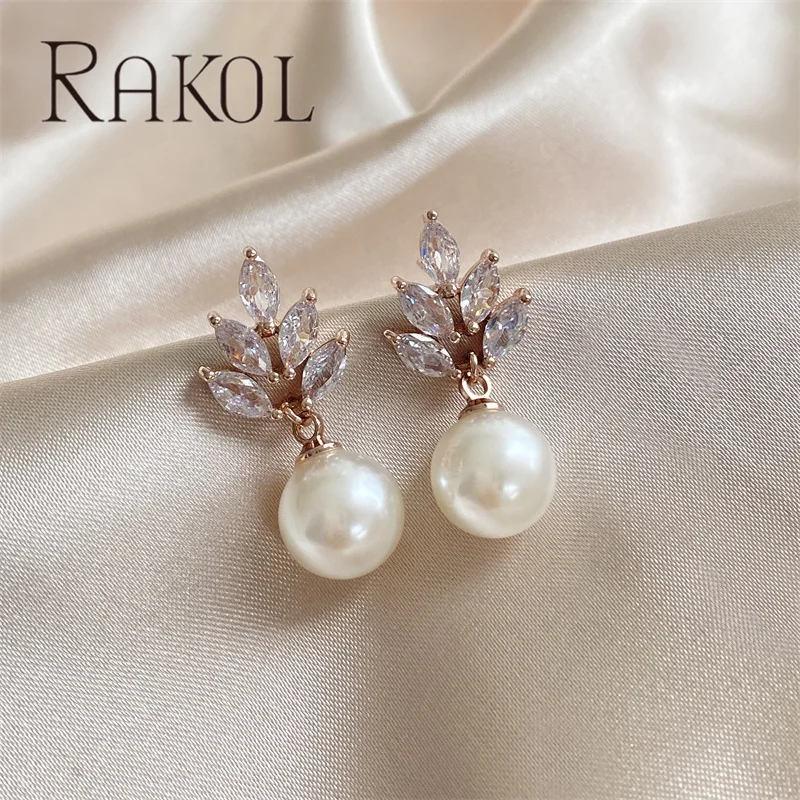 RAKOL EP499 18K Gold Freshwater Pearl Zircon Custom Good Quality Fashion fine Jewelry
