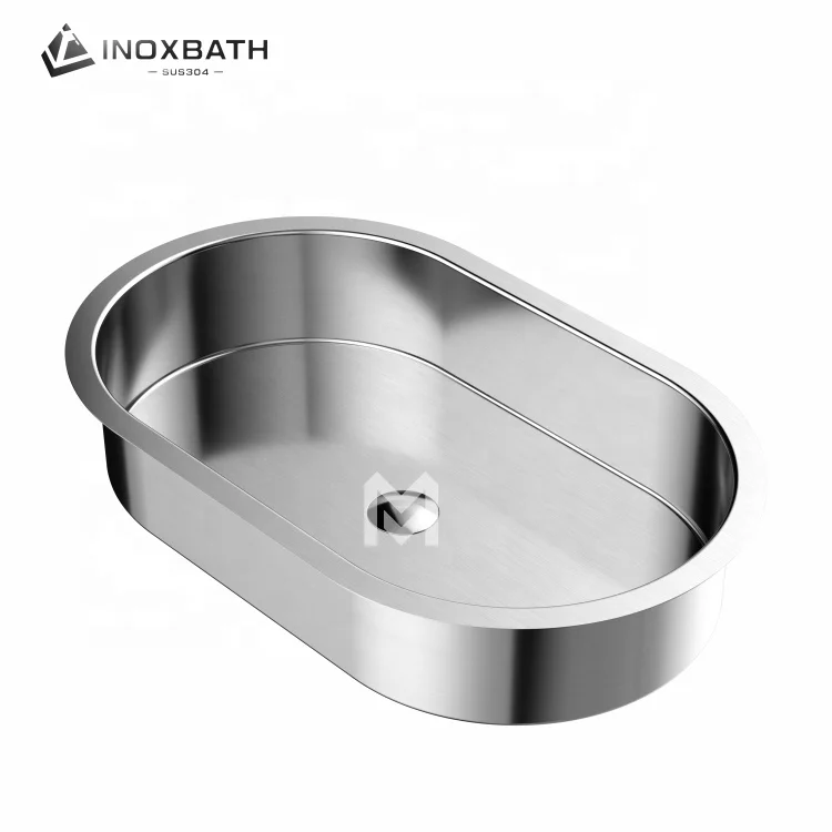 Stainless Steel 304 Wash Basin Brushed Solid Surface Undermounted Bathroom Basin sink