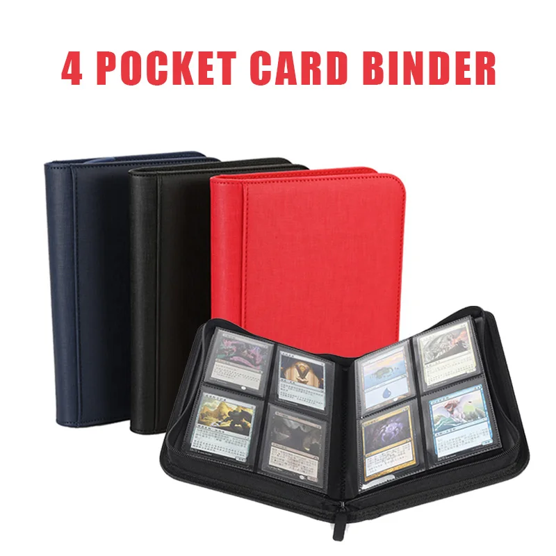 high quality waterproof pu leather 4 pocket card binder sports cards album
