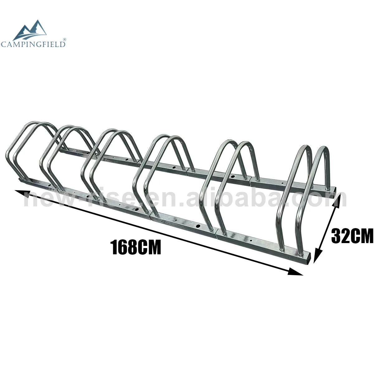 Outdoor Bike Holder Rack Metal Floor And Wall Mount Bicycle Rack Barriers Stand Sliver Bike Stand For 6 Bikes